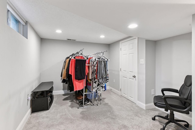 2505 Florida Ave N, Golden Valley, MN 55427 - rec room with baseboards, recessed lighting, carpet floors, and an office area