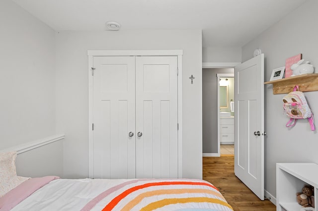 975 100th St NE, Monticello Twp, MN 55362 - bedroom featuring wood finished floors and a closet