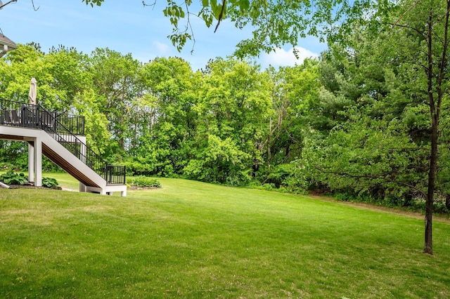975 100th St NE, Monticello Twp, MN 55362 - view of grassy yard with stairs
