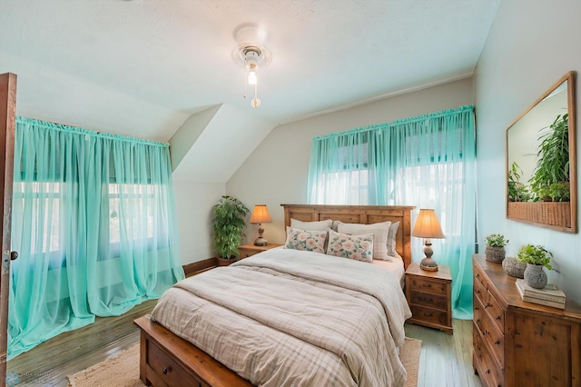 8416 141st Ave SE, Milnor, ND 58060 - bedroom featuring multiple windows, light wood-style floors, and lofted ceiling