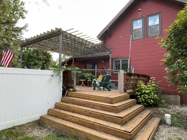 8416 141st Ave SE, Milnor, ND 58060 - wooden deck with a pergola