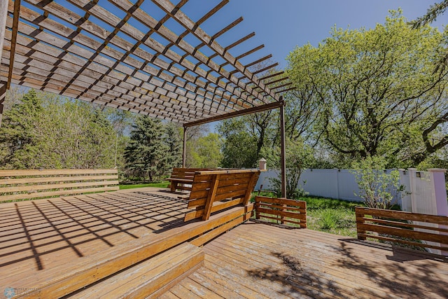 8416 141st Ave SE, Milnor, ND 58060 - deck featuring a fenced backyard and a pergola