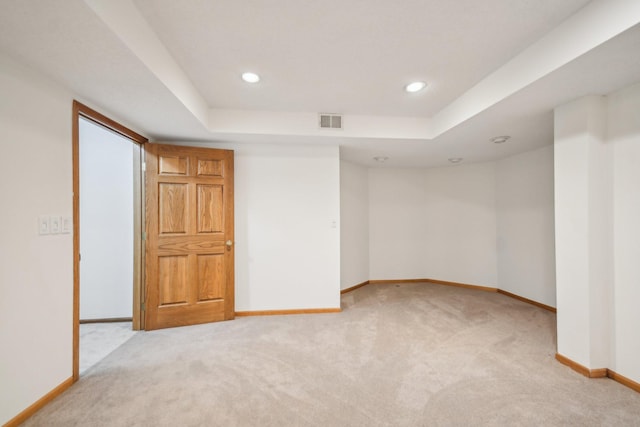 4311 Pond View Dr, White Bear Twp, MN 55110 - carpeted spare room featuring baseboards, a raised ceiling, and recessed lighting