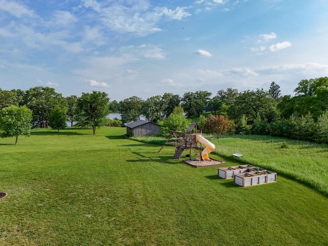 29506 435th Ave, Ottertail, MN 56571 - view of green lawn featuring a playground