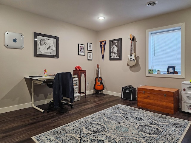 29506 435th Ave, Ottertail, MN 56571 - office space with dark wood-type flooring, baseboards, and recessed lighting