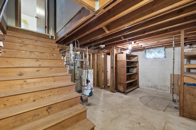 28748 Palm St NW, Isanti, MN 55040 - basement with water heater and stairway