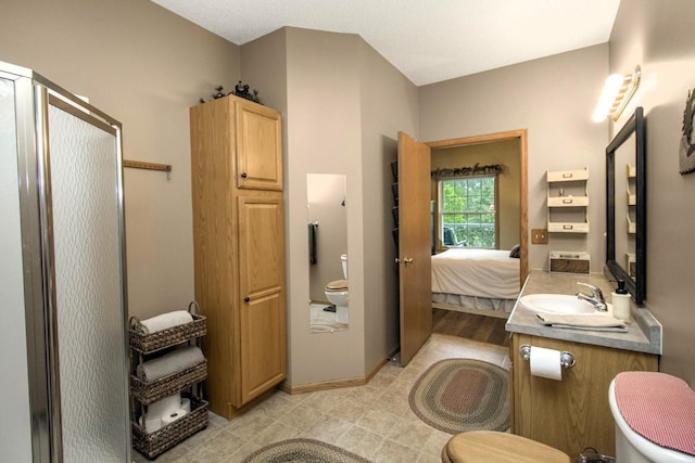 15229 Cobalt St NW, Ramsey, MN 55303 - bathroom featuring toilet, ensuite bath, a stall shower, and vanity
