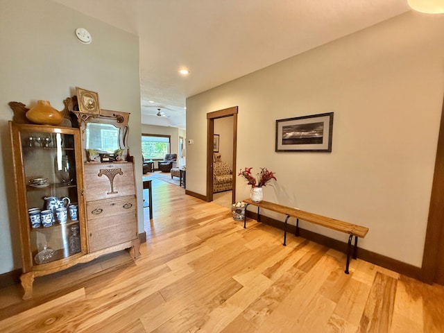 910 Lake Forest Cir, Detroit Lakes, MN 56501 - hallway with light wood-style flooring and baseboards