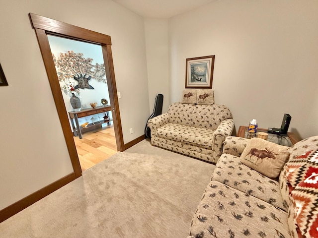 910 Lake Forest Cir, Detroit Lakes, MN 56501 - living area featuring light carpet and baseboards