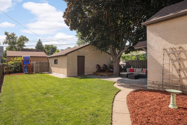 3638 Van Buren St NE, Minneapolis, MN 55418 - fenced backyard featuring an outdoor hangout area and a patio area