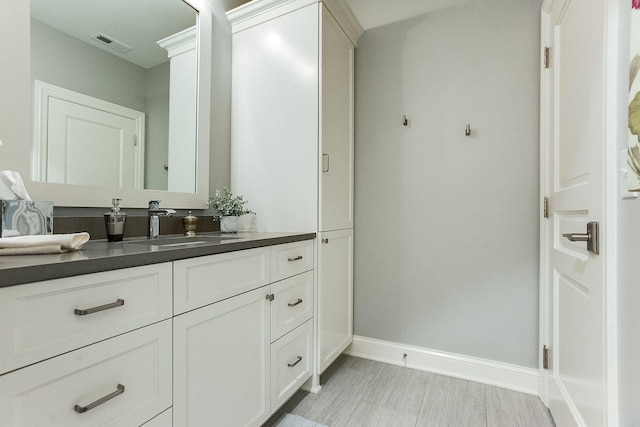 677 Shawnee Woods Rd, Medina, MN 55340 - bathroom with vanity and baseboards