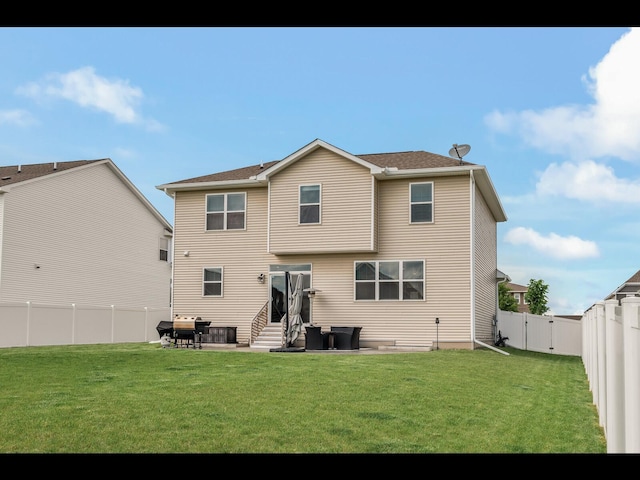 1750 Astoria Dr, Shakopee, MN 55379 - back of house with a gate, entry steps, and a patio area