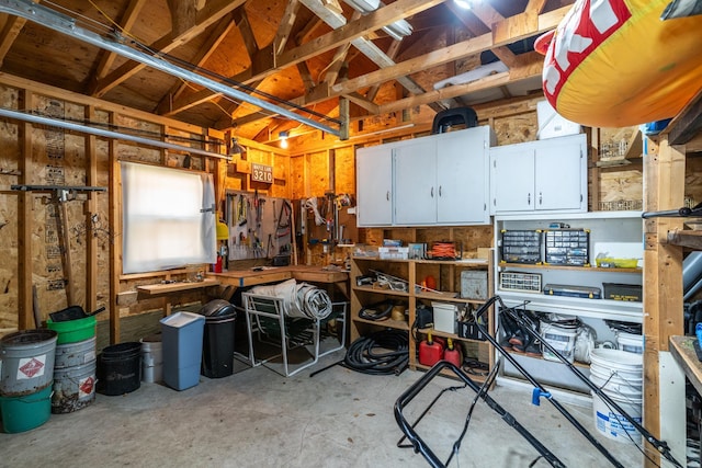 13914 Elmer Hanson Dr SE, Woodside Twp, MN 56736 - garage featuring a workshop area