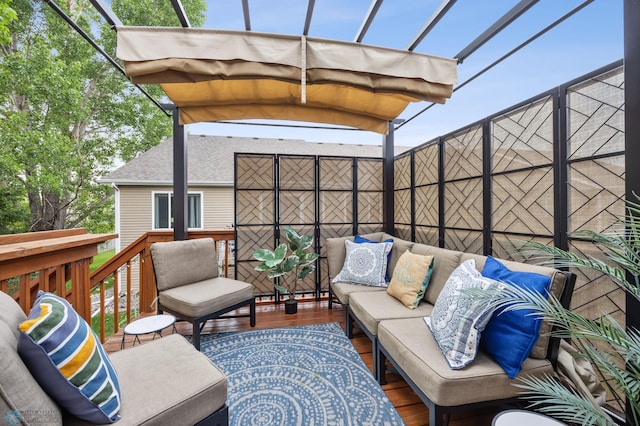 5512 Bishops Blvd S Unit D, Fargo, ND 58104 - wooden terrace with an outdoor living space