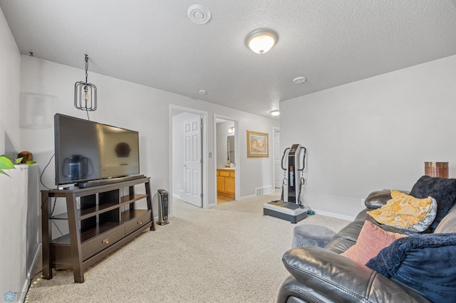 5512 Bishops Blvd S Unit D, Fargo, ND 58104 - living room with light colored carpet, baseboards, and a textured ceiling