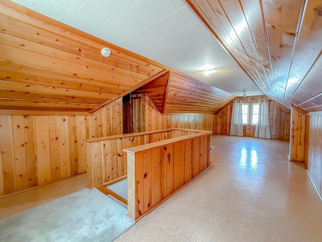 938 Selby Ave, Saint Paul Park, MN 55071 - bonus room featuring lofted ceiling, wood walls, and light flooring