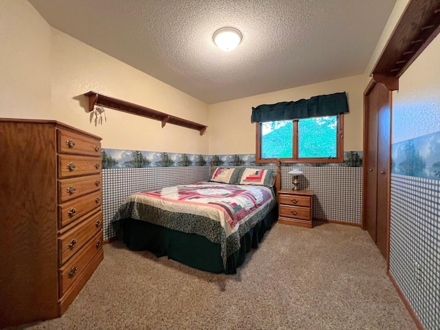 1715 Hansen Dr SW, Willmar, MN 56201 - bedroom with a textured ceiling, a wainscoted wall, and carpet
