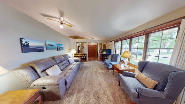1715 Hansen Dr SW, Willmar, MN 56201 - living area featuring lofted ceiling and a ceiling fan