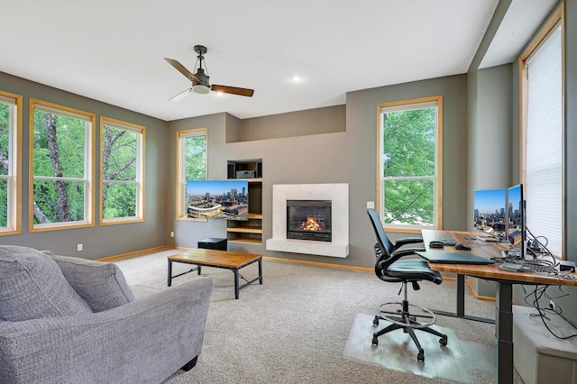 22669 128th Ave N, Rogers, MN 55374 - office space with carpet floors, plenty of natural light, baseboards, and a glass covered fireplace