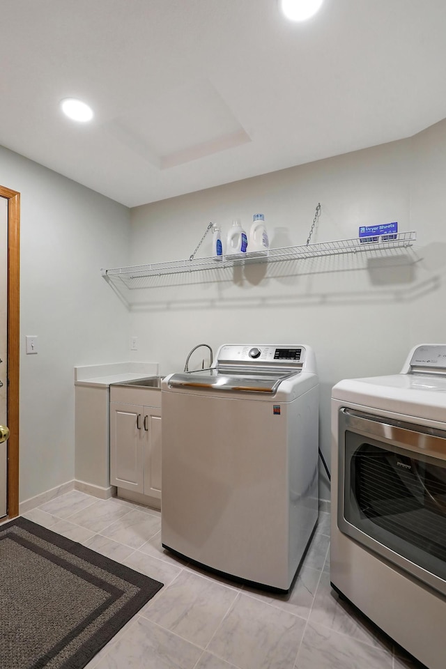 22669 128th Ave N, Rogers, MN 55374 - washroom featuring washing machine and clothes dryer, cabinet space, and recessed lighting