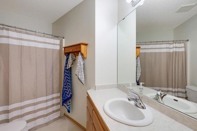 22669 128th Ave N, Rogers, MN 55374 - full bath featuring toilet, a textured ceiling, vanity, and a shower with shower curtain