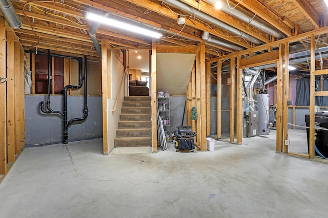 22669 128th Ave N, Rogers, MN 55374 - unfinished basement with stairway and gas water heater