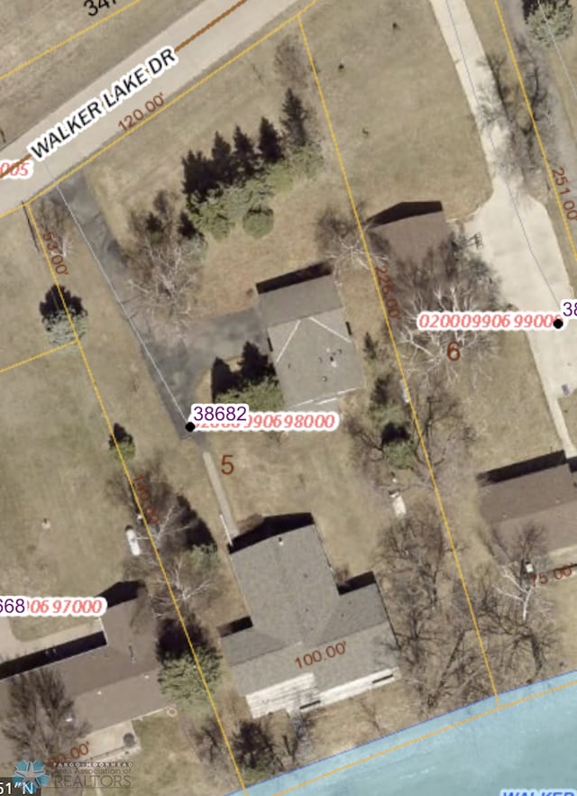 38682 Walker Lake Dr, Amor Twp, MN 56576 - aerial map of property and surrounding area with property parcel outlined
