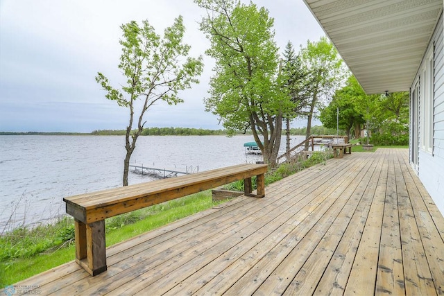 38682 Walker Lake Dr, Amor Twp, MN 56576 - wooden deck featuring a water view