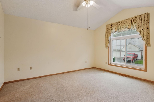 8733 Baxter Way Unit 47, Inver Grove Heights, MN 55076 - carpeted spare room with vaulted ceiling and ceiling fan