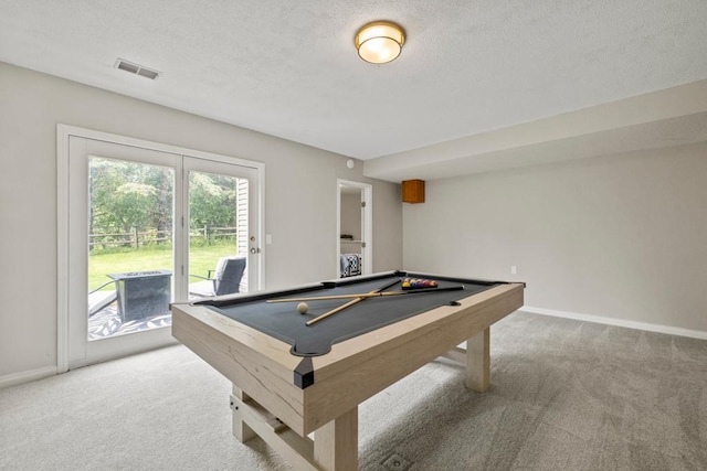 1279 146th Ln NW, Andover, MN 55304 - playroom with carpet floors, baseboards, pool table, and a textured ceiling