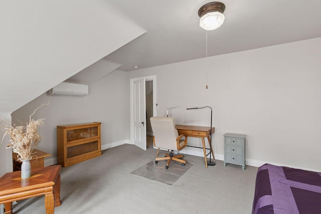 776 Summit Ave, Saint Paul, MN 55105 - carpeted office space with a wall mounted AC and lofted ceiling