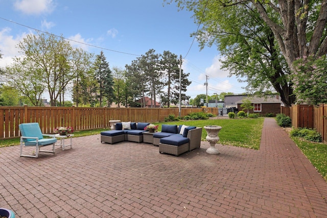 776 Summit Ave, Saint Paul, MN 55105 - fenced backyard with a patio and outdoor lounge area