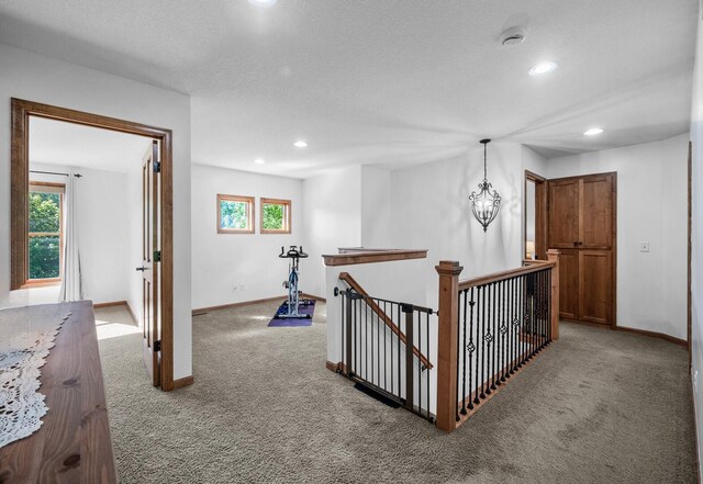 6415 Queensland Ln N, Maple Grove, MN 55311 - hallway with carpet floors, recessed lighting, baseboards, and an upstairs landing