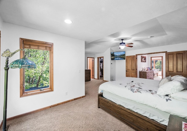 6415 Queensland Ln N, Maple Grove, MN 55311 - carpeted bedroom with baseboards, recessed lighting, a ceiling fan, and a spacious closet