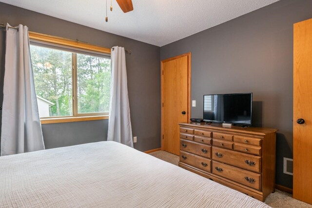 360 12th St NE, Milaca, MN 56353 - carpeted bedroom with baseboards and ceiling fan