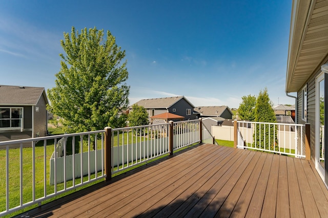 1436 Tunbridge Pl NE, Byron, MN 55920 - wooden terrace featuring a residential view and a yard