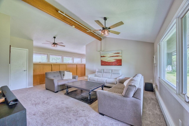 417 Main St S, Aurora, MN 55705 - carpeted living area with a ceiling fan and healthy amount of natural light