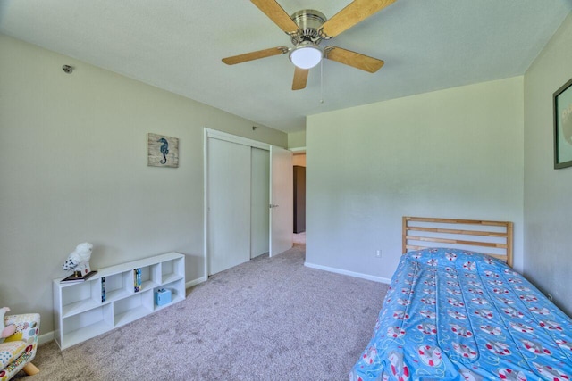 417 Main St S, Aurora, MN 55705 - carpeted bedroom featuring a ceiling fan and a closet
