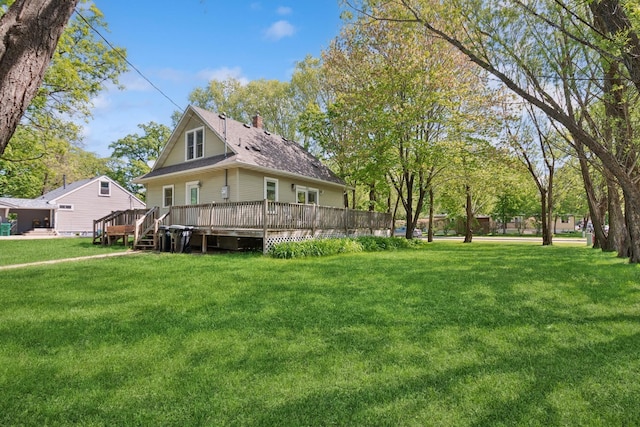 381 Ormsbee St, Big Lake, MN 55309 - view of grassy yard with a deck