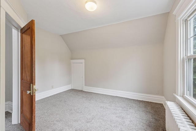 1418 Payne Ave, Saint Paul, MN 55130 - bonus room featuring radiator, carpet floors, and lofted ceiling