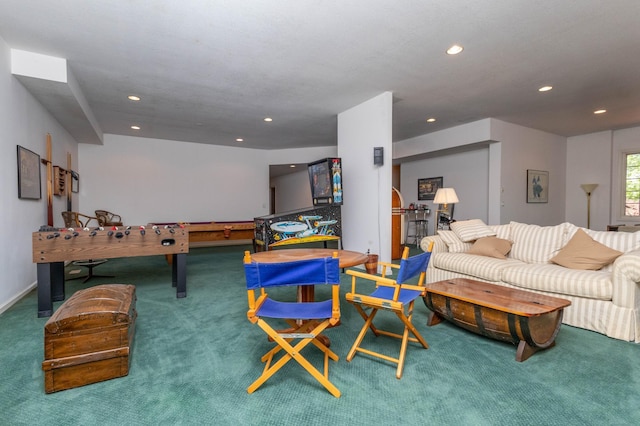 6323 Timber Trl, Edina, MN 55439 - recreation room featuring recessed lighting and carpet floors