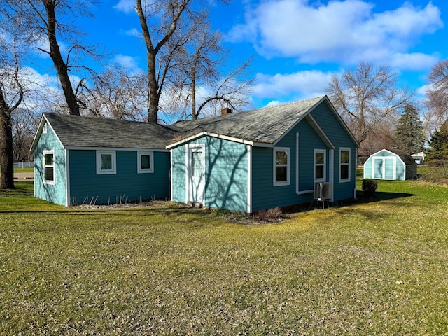 115 Mn Highway 78 N, Ottertail, MN 56571 - view of property exterior featuring a lawn, a chimney, and roof with shingles