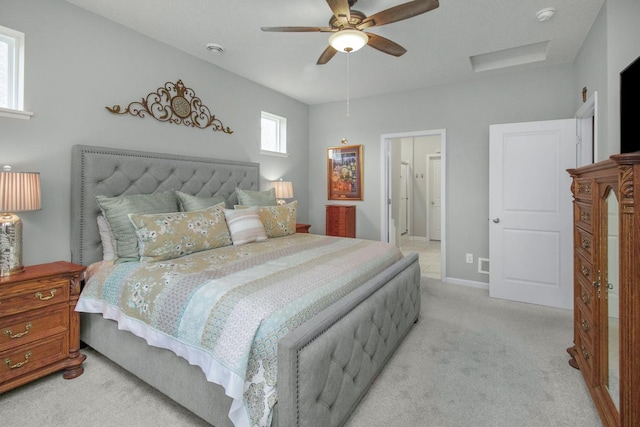 4745 Copper Cir, Woodbury, MN 55129 - carpeted bedroom with ceiling fan and attic access