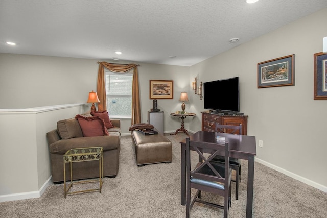 4745 Copper Cir, Woodbury, MN 55129 - carpeted living room featuring recessed lighting and a textured ceiling