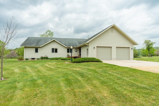 N12011 County Road Ss, Otter Creek Twp, WI 54772 - single story home featuring concrete driveway, an attached garage, a front yard, and a shingled roof