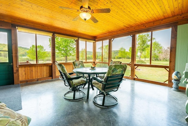 N12011 County Road Ss, Otter Creek Twp, WI 54772 - sunroom / solarium featuring concrete flooring and wooden ceiling