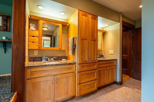 N12011 County Road Ss, Otter Creek Twp, WI 54772 - full bathroom with vanity, recessed lighting, and tile patterned flooring