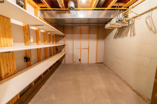 N12011 County Road Ss, Otter Creek Twp, WI 54772 - unfinished basement featuring concrete block wall