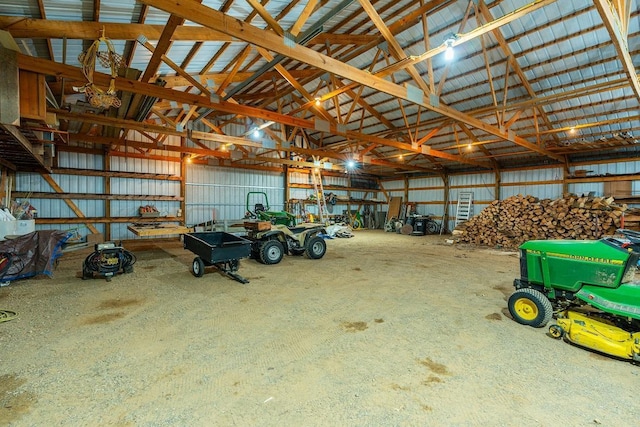 N12011 County Road Ss, Otter Creek Twp, WI 54772 - garage featuring metal wall