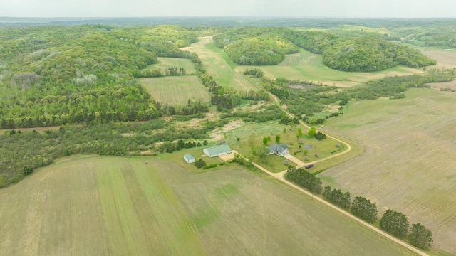N12011 County Road Ss, Otter Creek Twp, WI 54772 - aerial overview of property's location with rural landscape and a heavily wooded area